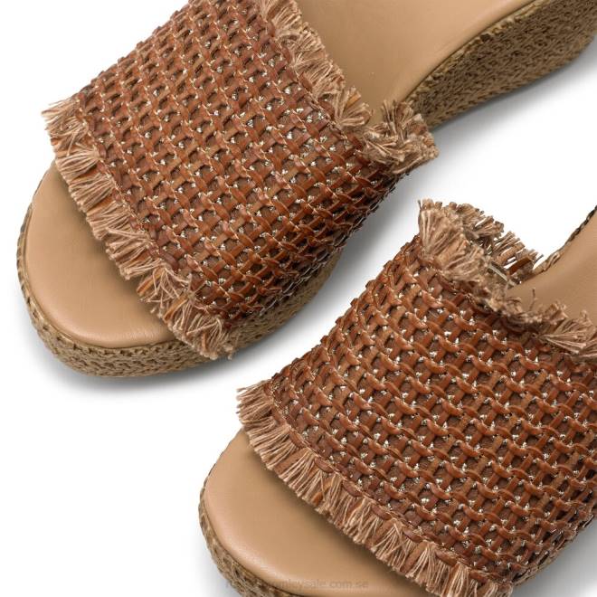 kvinnor brun Russell And Bromley libertinvävd kilmula T4XZ165