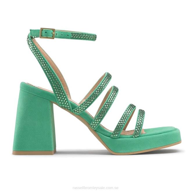 kvinnor grön Russell And Bromley yeahbaby jeweled strappy plattform T4XZ173
