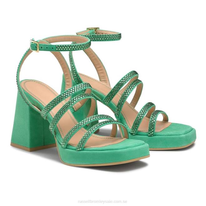 kvinnor grön Russell And Bromley yeahbaby jeweled strappy plattform T4XZ173