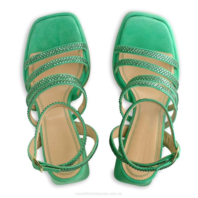 kvinnor grön Russell And Bromley yeahbaby jeweled strappy plattform T4XZ173