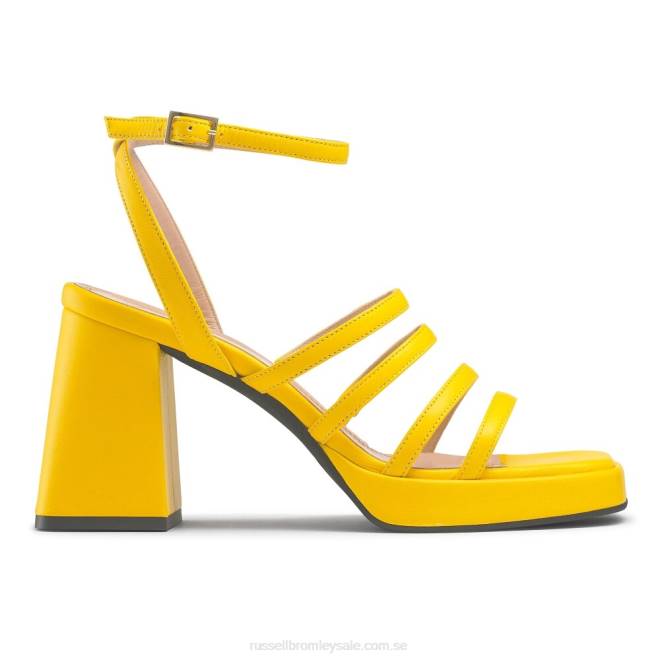 kvinnor gul Russell And Bromley yeahbaby strappy utsvängd hälplattform T4XZ171