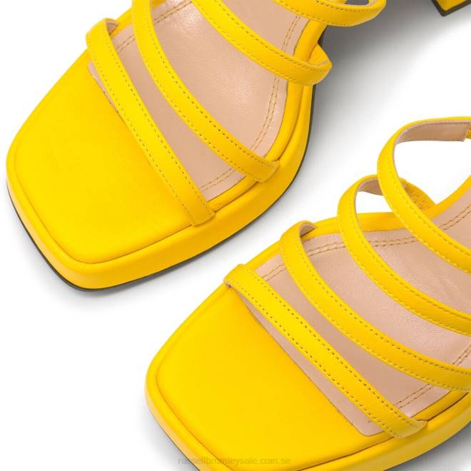kvinnor gul Russell And Bromley yeahbaby strappy utsvängd hälplattform T4XZ171