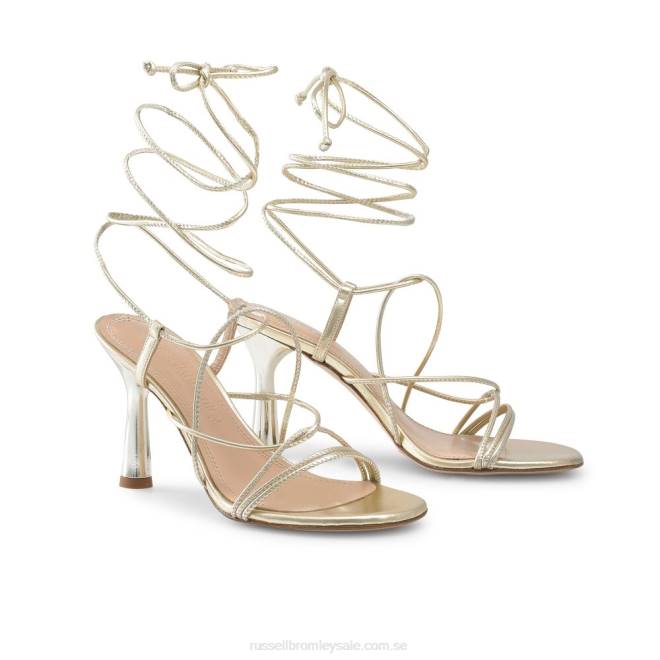 kvinnor guld Russell And Bromley dragon sandal med strappy rund tå T4XZ161