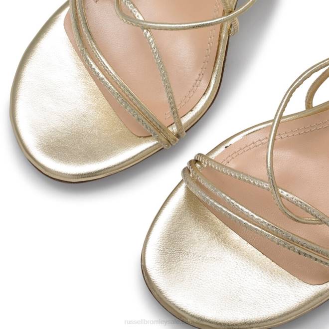 kvinnor guld Russell And Bromley dragon sandal med strappy rund tå T4XZ161