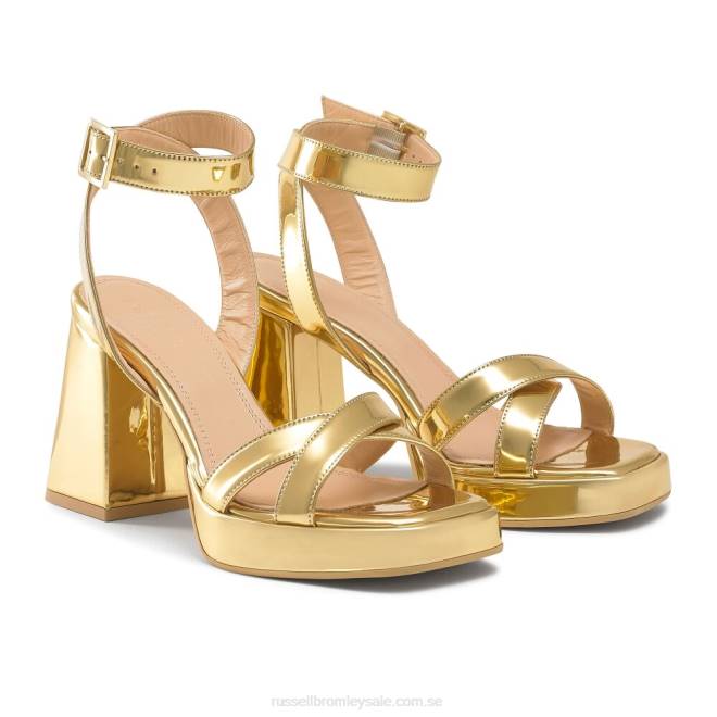 kvinnor guld Russell And Bromley groovybaby plattformssandal T4XZ140