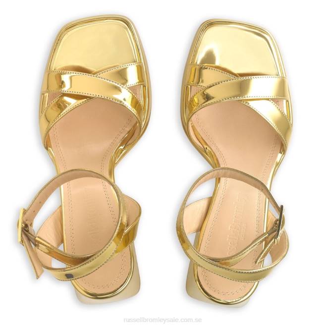 kvinnor guld Russell And Bromley groovybaby plattformssandal T4XZ140