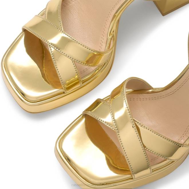kvinnor guld Russell And Bromley groovybaby plattformssandal T4XZ140