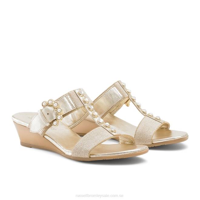 kvinnor guld Russell And Bromley orbit pärla utsmyckad kil T4XZ421