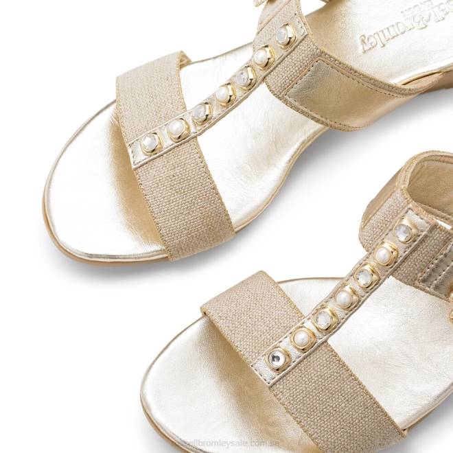 kvinnor guld Russell And Bromley orbit pärla utsmyckad kil T4XZ421
