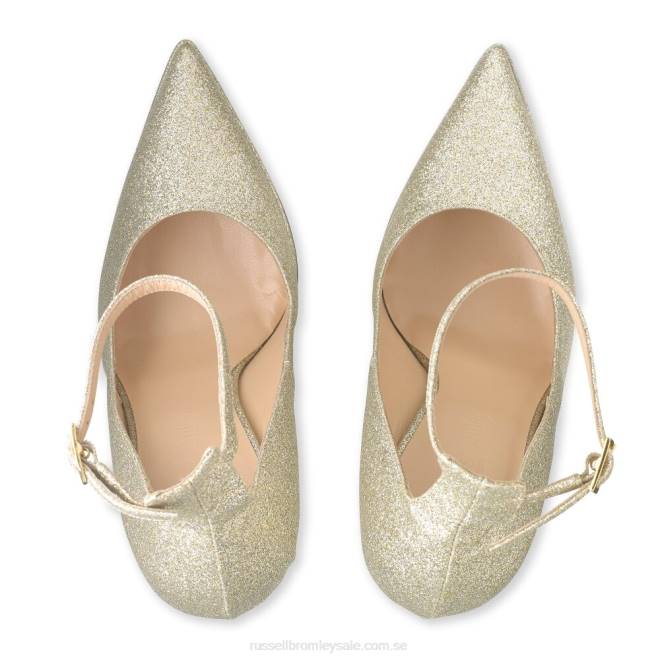 kvinnor guld Russell And Bromley pinpoint point plattformspump T4XZ187