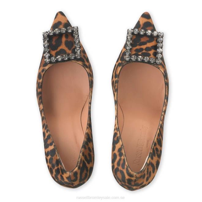 kvinnor leopard Russell And Bromley jewelpoint jeweled pump T4XZ184