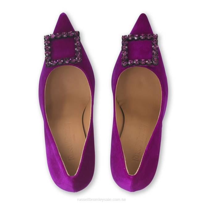kvinnor lila Russell And Bromley jewelpoint jeweled pump T4XZ155