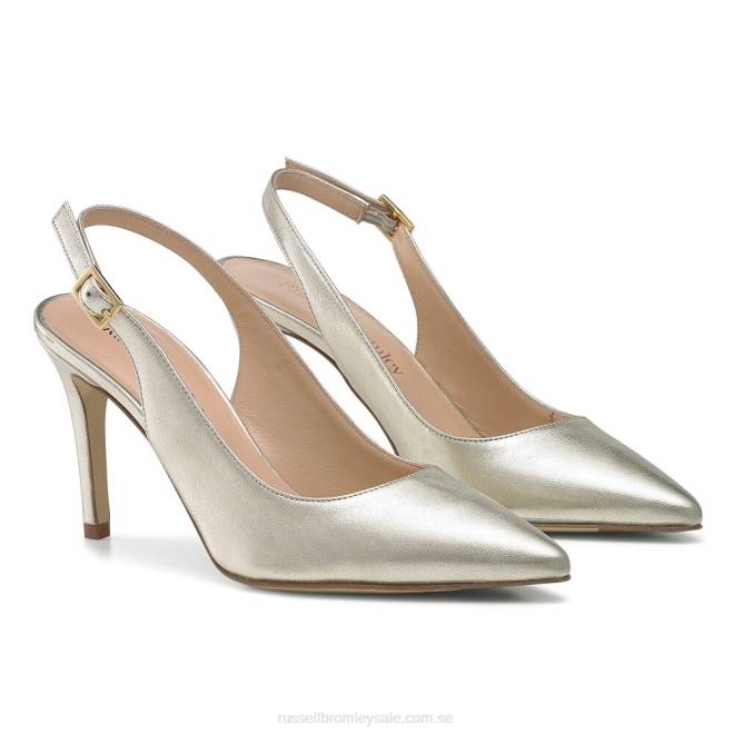 kvinnor metallisk Russell And Bromley 85 sling 85 mm slingback T4XZ157