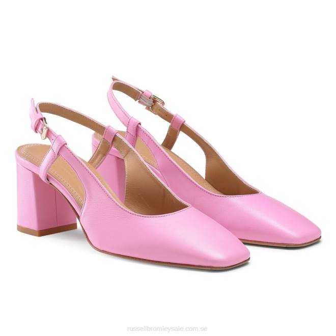 kvinnor rosa Russell And Bromley sugar pie slingback blockhäl T4XZ124