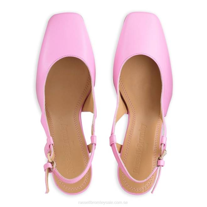 kvinnor rosa Russell And Bromley sugar pie slingback blockhäl T4XZ124