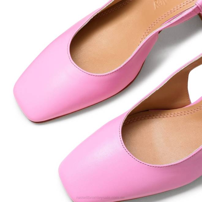 kvinnor rosa Russell And Bromley sugar pie slingback blockhäl T4XZ124