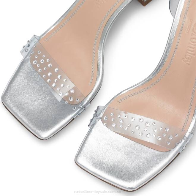 kvinnor silver Russell And Bromley negroni tvådelad sandal T4XZ148