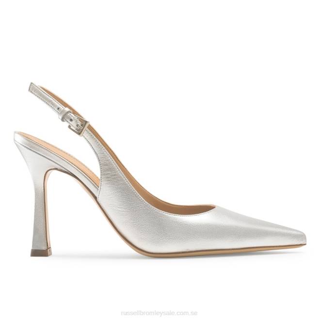 kvinnor silver Russell And Bromley på punkt slingback punkt pump T4XZ104