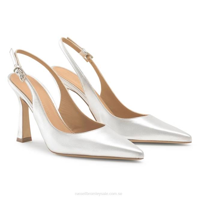 kvinnor silver Russell And Bromley på punkt slingback punkt pump T4XZ104