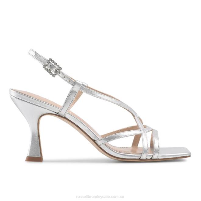 kvinnor silver Russell And Bromley prosecco sandal för kattungar med strappy T4XZ420