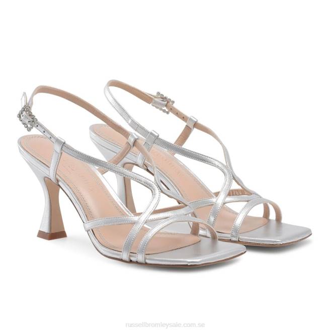 kvinnor silver Russell And Bromley prosecco sandal för kattungar med strappy T4XZ420