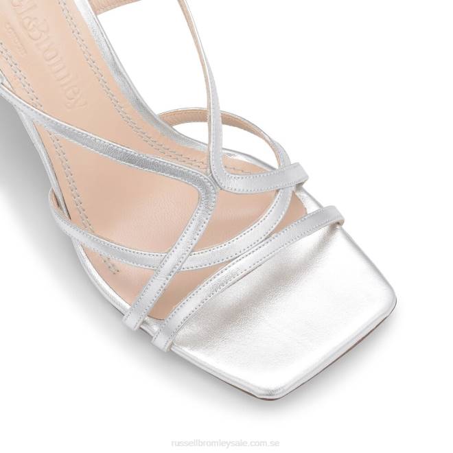 kvinnor silver Russell And Bromley prosecco sandal för kattungar med strappy T4XZ420