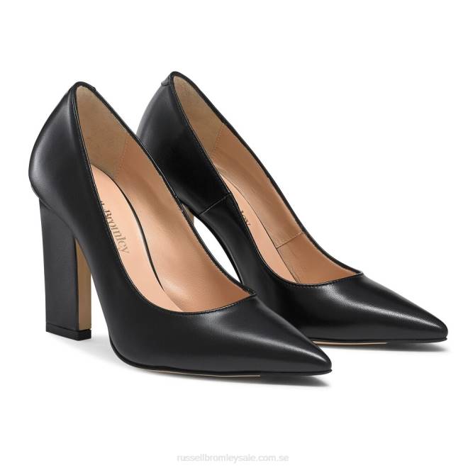 kvinnor svart Russell And Bromley Courtsko med 100 punkts blad T4XZ134