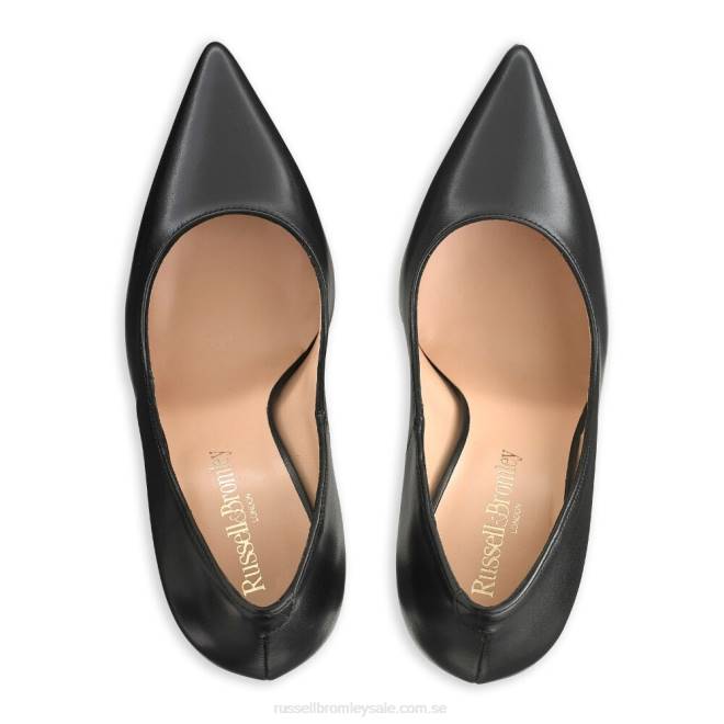 kvinnor svart Russell And Bromley Courtsko med 100 punkts blad T4XZ134