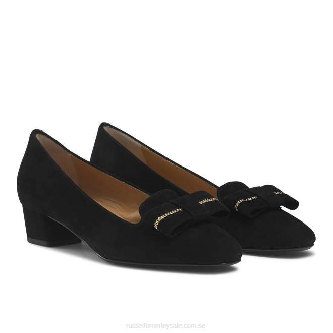 kvinnor svart Russell And Bromley beau bow trim domstol T4XZ133