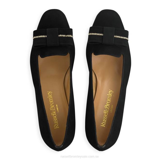 kvinnor svart Russell And Bromley beau bow trim domstol T4XZ133