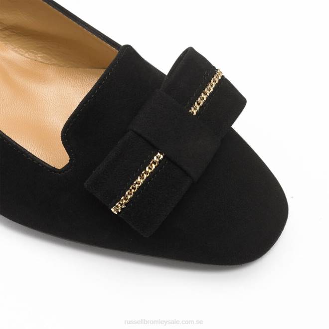 kvinnor svart Russell And Bromley beau bow trim domstol T4XZ133