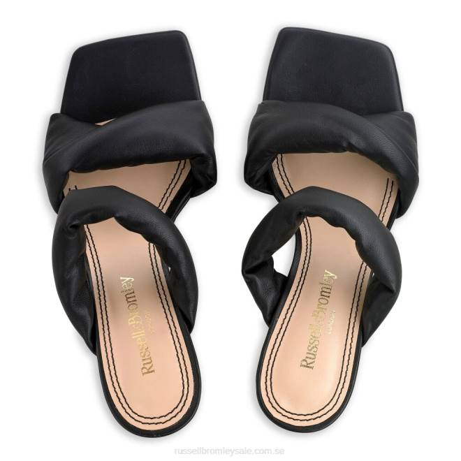 kvinnor svart Russell And Bromley cocktail puff rem mule T4XZ169