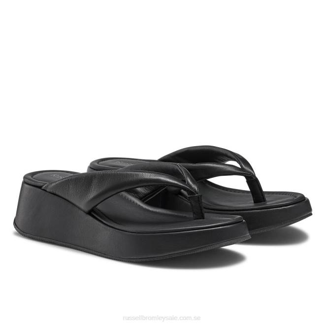 kvinnor svart Russell And Bromley hoxton tåpost plattformad sandal T4XZ413