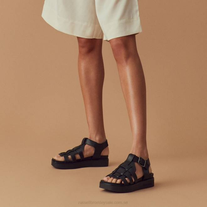 kvinnor svart Russell And Bromley portland fisherman sandal T4XZ402