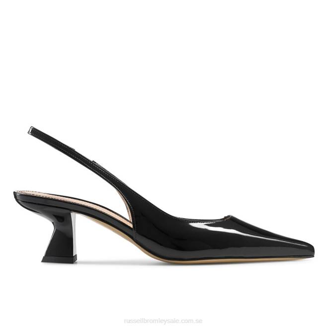 kvinnor svart Russell And Bromley slingpoint sling back point pump T4XZ117