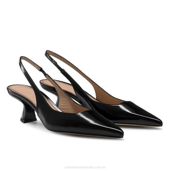 kvinnor svart Russell And Bromley slingpoint sling back point pump T4XZ117