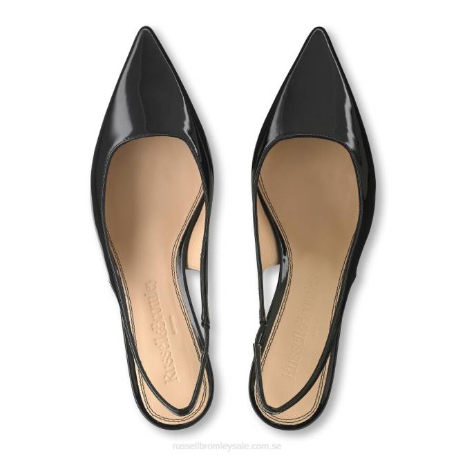 kvinnor svart Russell And Bromley slingpoint sling back point pump T4XZ117
