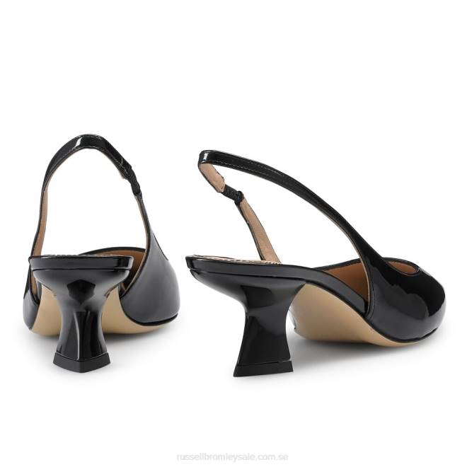 kvinnor svart Russell And Bromley slingpoint sling back point pump T4XZ117