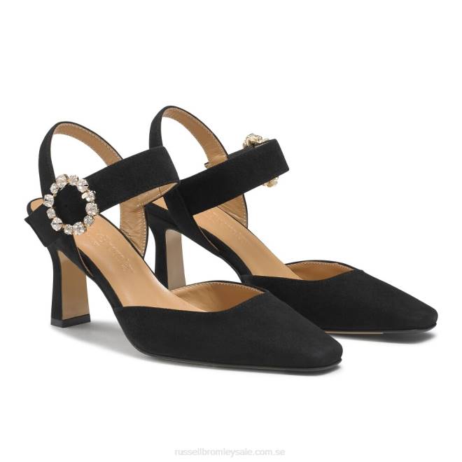kvinnor svart Russell And Bromley strängt utsmyckad domstol T4XZ111