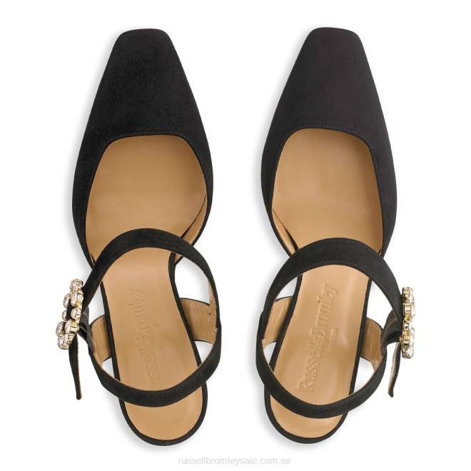kvinnor svart Russell And Bromley strängt utsmyckad domstol T4XZ111