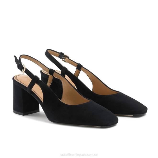 kvinnor svart Russell And Bromley sugar pie slingback blockhäl T4XZ113