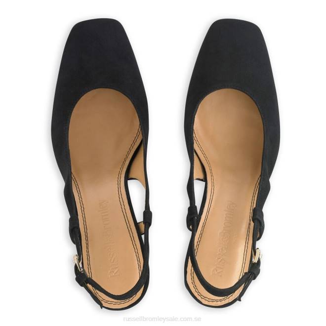 kvinnor svart Russell And Bromley sugar pie slingback blockhäl T4XZ113