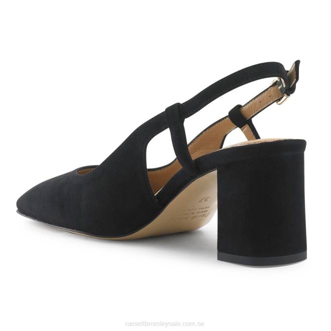 kvinnor svart Russell And Bromley sugar pie slingback blockhäl T4XZ113