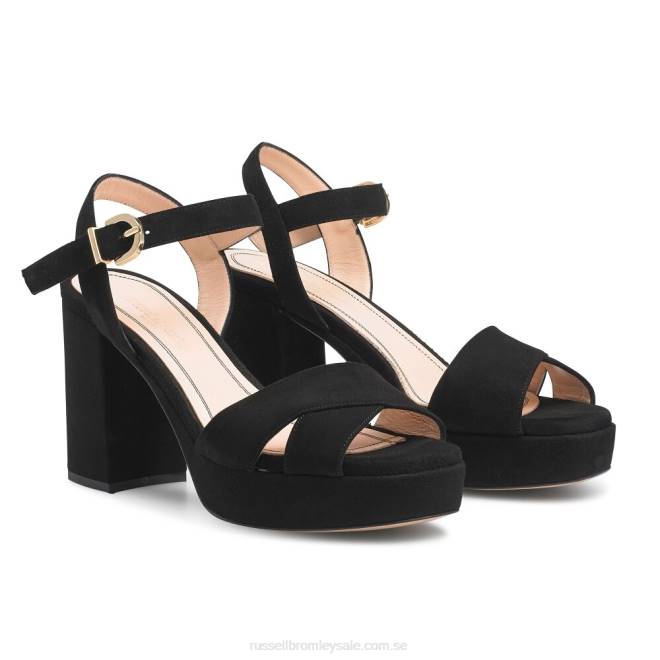 kvinnor svart Russell And Bromley toppformade plattformssandal T4XZ98