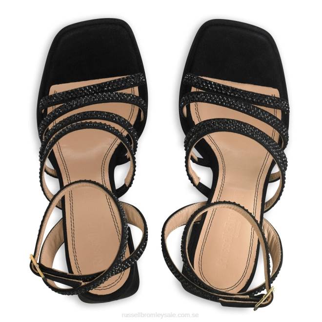 kvinnor svart Russell And Bromley yeahbaby jeweled strappy plattform T4XZ180