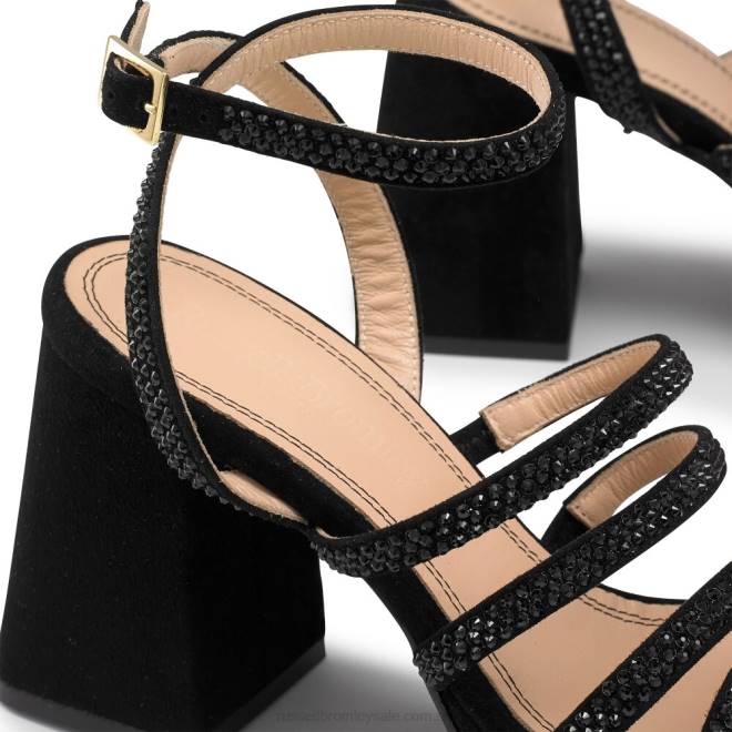 kvinnor svart Russell And Bromley yeahbaby jeweled strappy plattform T4XZ180