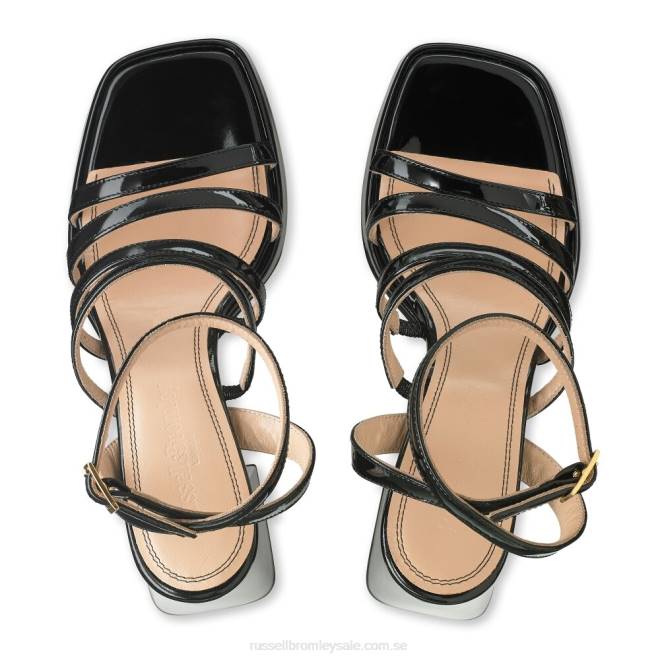 kvinnor svart Russell And Bromley yeahbaby strappy utsvängd hälplattform T4XZ181
