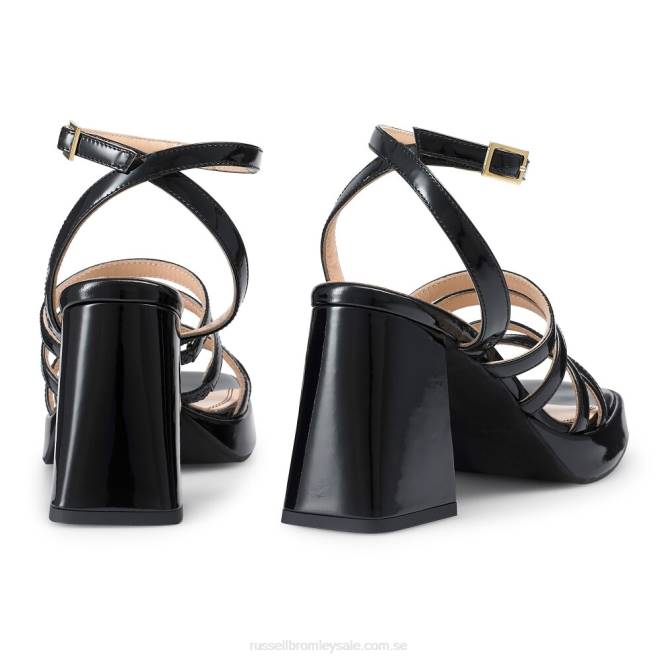 kvinnor svart Russell And Bromley yeahbaby strappy utsvängd hälplattform T4XZ181