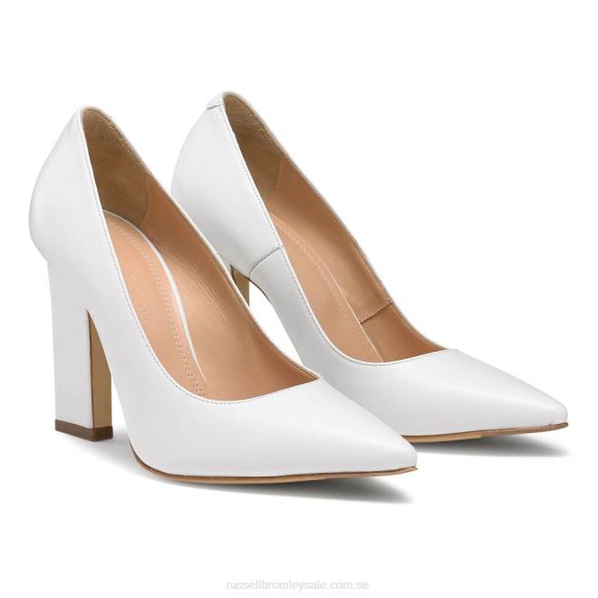 kvinnor vit Russell And Bromley Courtsko med 100 punkts blad T4XZ163