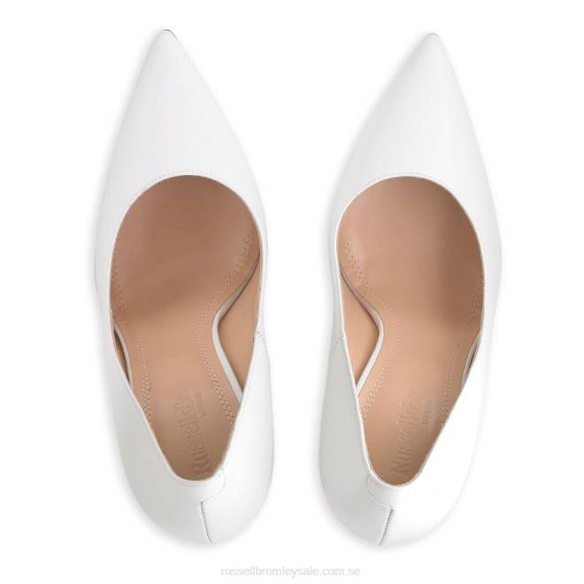 kvinnor vit Russell And Bromley Courtsko med 100 punkts blad T4XZ163